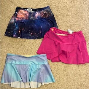 Lot of 3 Lands End Girls Swim Skirts - Pink, Blue, Star , Sky